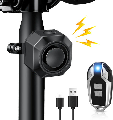دزدگیر دوچرخه آنویان با سنسور حرکت و کنترل از راه دور، دزدگیر ضد سرقت USB-C قابل شارژ بیسیم برای دوچرخه، موتورسیکلت، اسکوتر، لوازم جانبی حساس تشخیص حرکت