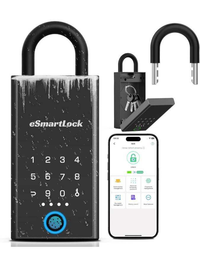 جعبه قفل هوشمندبرندeSmartLock، جعبه قفل کلیدی قابلیت باز کردن با برنامه کد، اثر انگشت ، بلوتوث