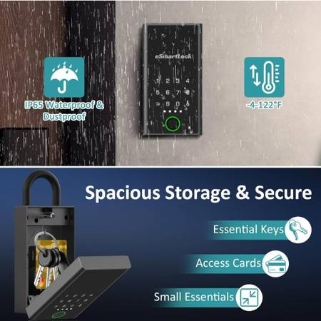 جعبه قفل هوشمندبرندeSmartLock، جعبه قفل کلیدی قابلیت باز کردن با برنامه کد، اثر انگشت ، بلوتوث