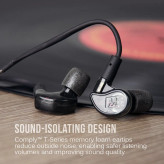هدفون مانیتورینگ داخل گوشی برند MEE audio مدل M6 PRO برای نوازندگان، مدل نسل دوم با صدای بهبود یافته، قلابهای سیم حافظهدار و کابلهای قابل تعویض، هدفون حرفهای با