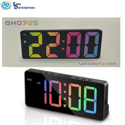 ساعت رنگی LED با کابل USB #GH0725