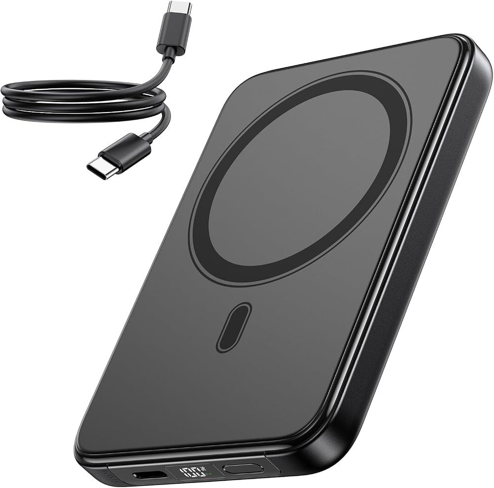 پاوربانک بی‌سیم مغناطیسی C19 pw، پاوربانک با ورودی و خروجی USB C با شارژ سریع 20 وات، شارژر القایی قابل حمل سازگار با سری آیفون‌های 17/16/15/14/13/12