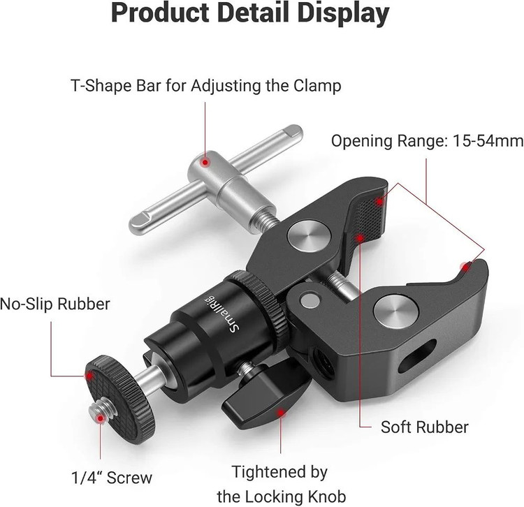 پایه نگهدارنده کلیپسی Small Rig مدل ۱۱۲۴ با پیچ ¼ اینچی