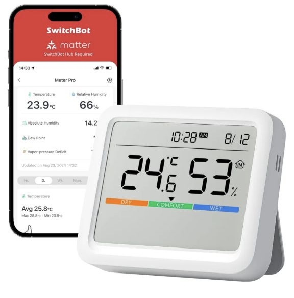 رطوبت‌سنج و رطوبت‌سنج دیجیتال SWITCH BOT مدل Meter Pro