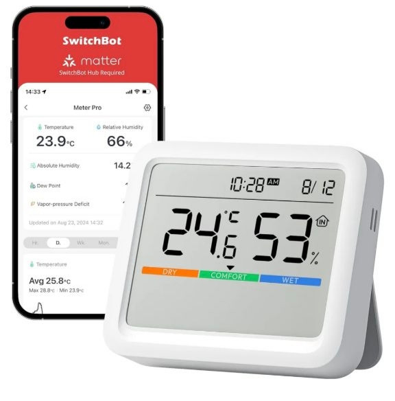 رطوبتسنج و رطوبتسنج دیجیتال SWITCH BOT مدل Meter Pro