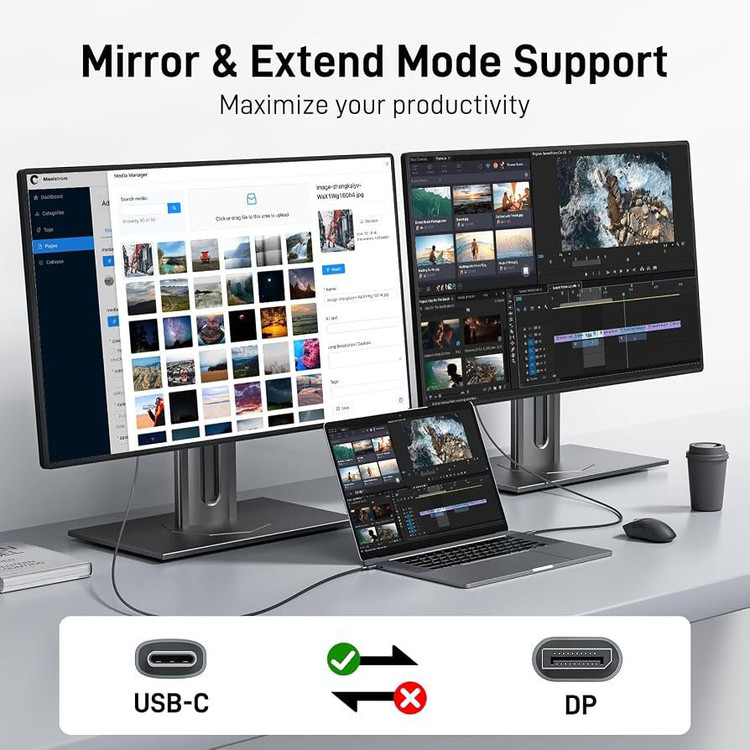 کابلacer ایسر USB C به پورت نمایشگر 4K@60Hz 2K@165Hz