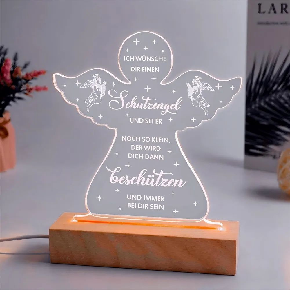 چراغ خواب طرح فرشته نور زرد