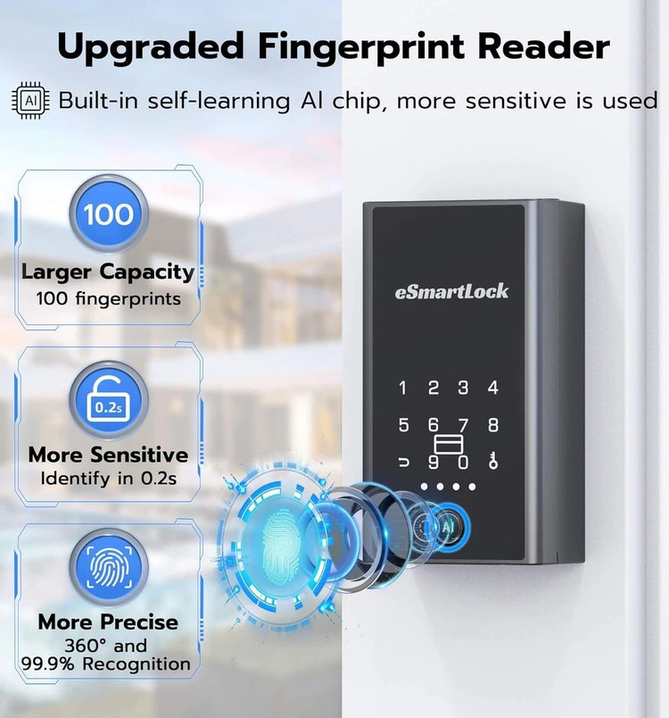 جعبه قفل Anweller B5BFبرای کلید با کد، مخفی کننده کلید بلوتوث هوشمند RFID اثر انگشتی