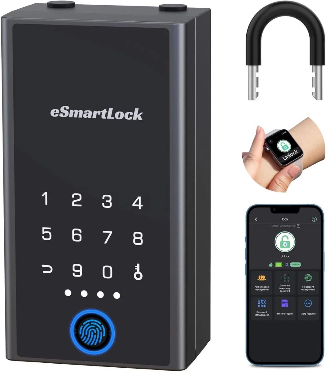 جعبه قفل Anweller B5BFبرای کلید با کد، مخفی کننده کلید بلوتوث هوشمند RFID اثر انگشتی